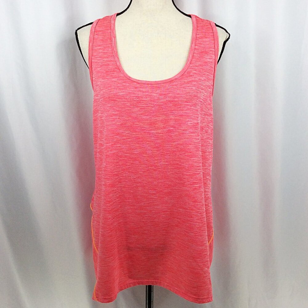 RBX Performance Tank Top Womens Size XL Pink Racerback Scoop Neck Space Dyed